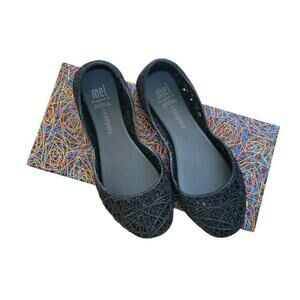 Mini Melissa Black Campana Flats Shoes